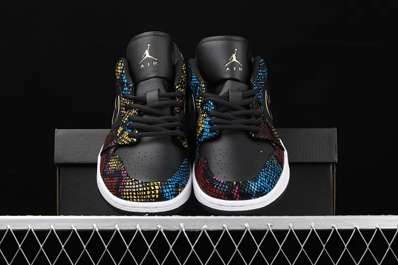 All categories Air Jordan Jordan series basketball shoes Air Jordan 1 Low Air Jordan 1 Low Shadow AJ1 Joe 1 colorful snakeskin low-top cultural and leisure sports sneakers CW5580-001